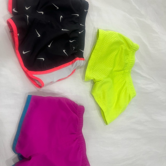 Nike Girls Shorts Trio - Black, Pink, Neon Yellow - Picture 2 of 5